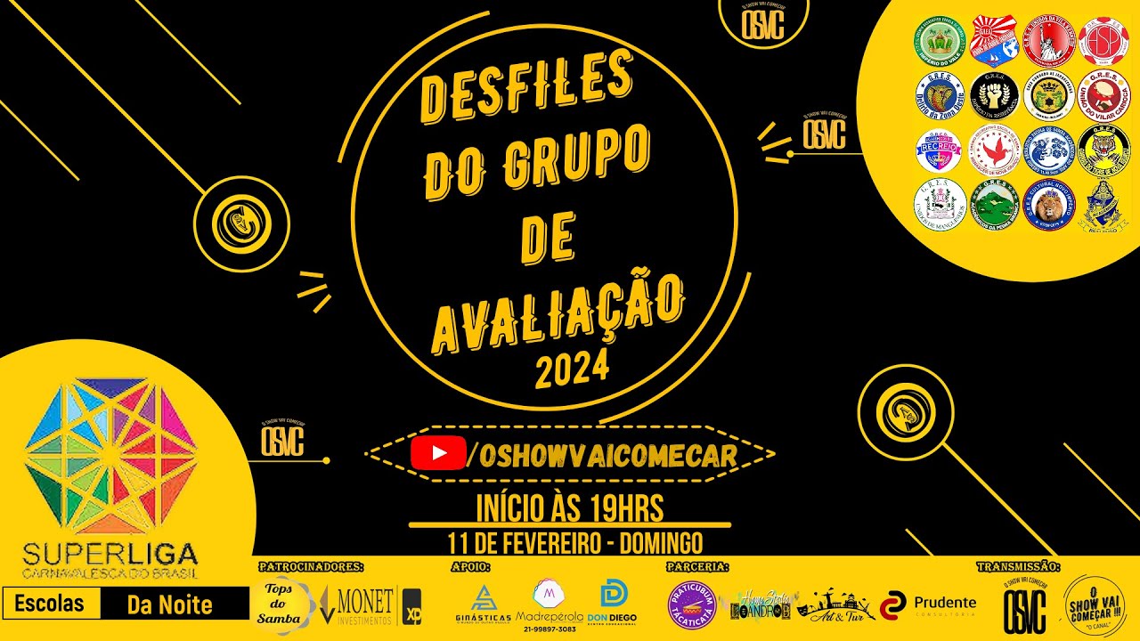 Desfile - Grupo de Avaliação 2024 / RJ - Superliga Carnavalesca - Ao vivo com imagens