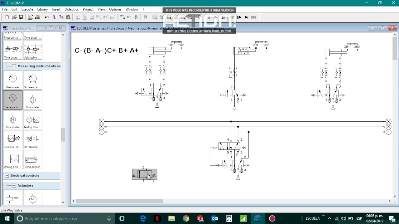 FluidSIM Método de Cascada c/ Contador