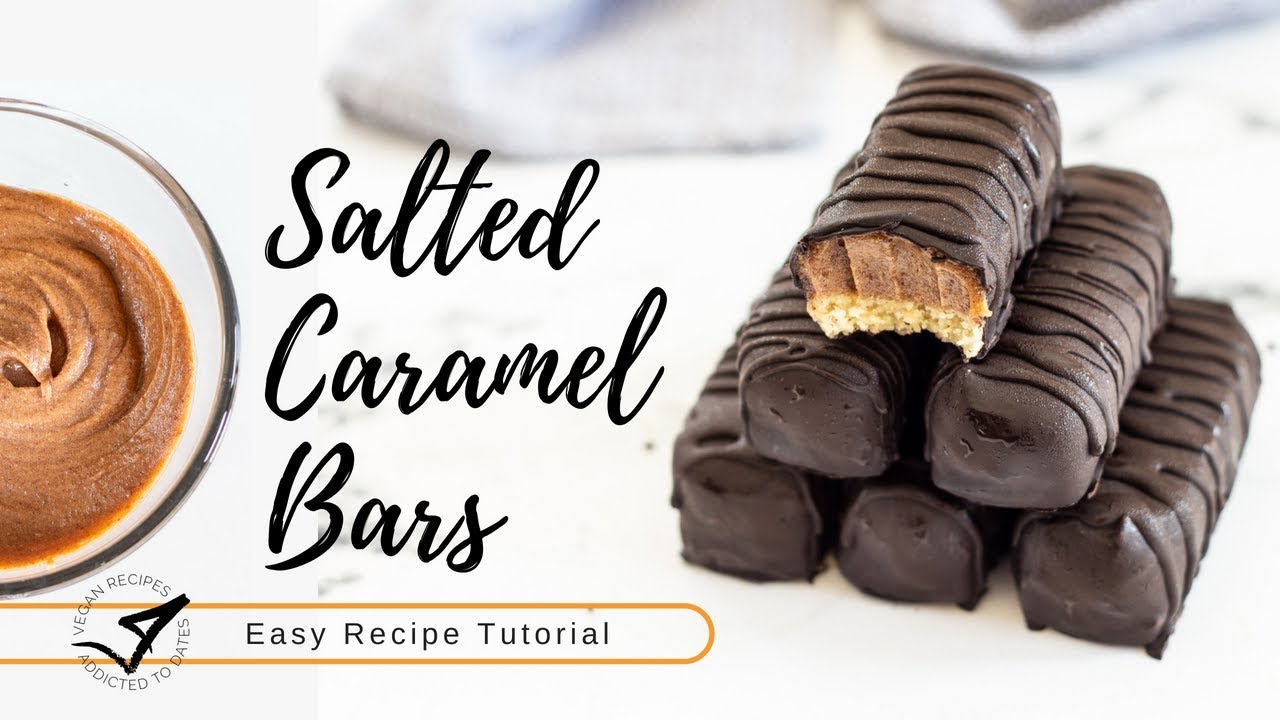 VEGAN Salted Almond Caramel Bars | Gluten Free