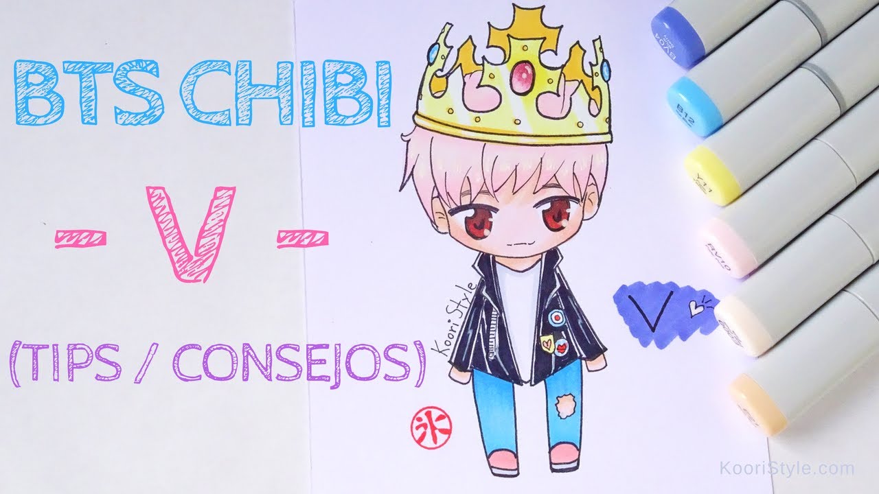 【BTS CHIBI】 Speed Drawing V + Advice ♥! (ENG/ESP)