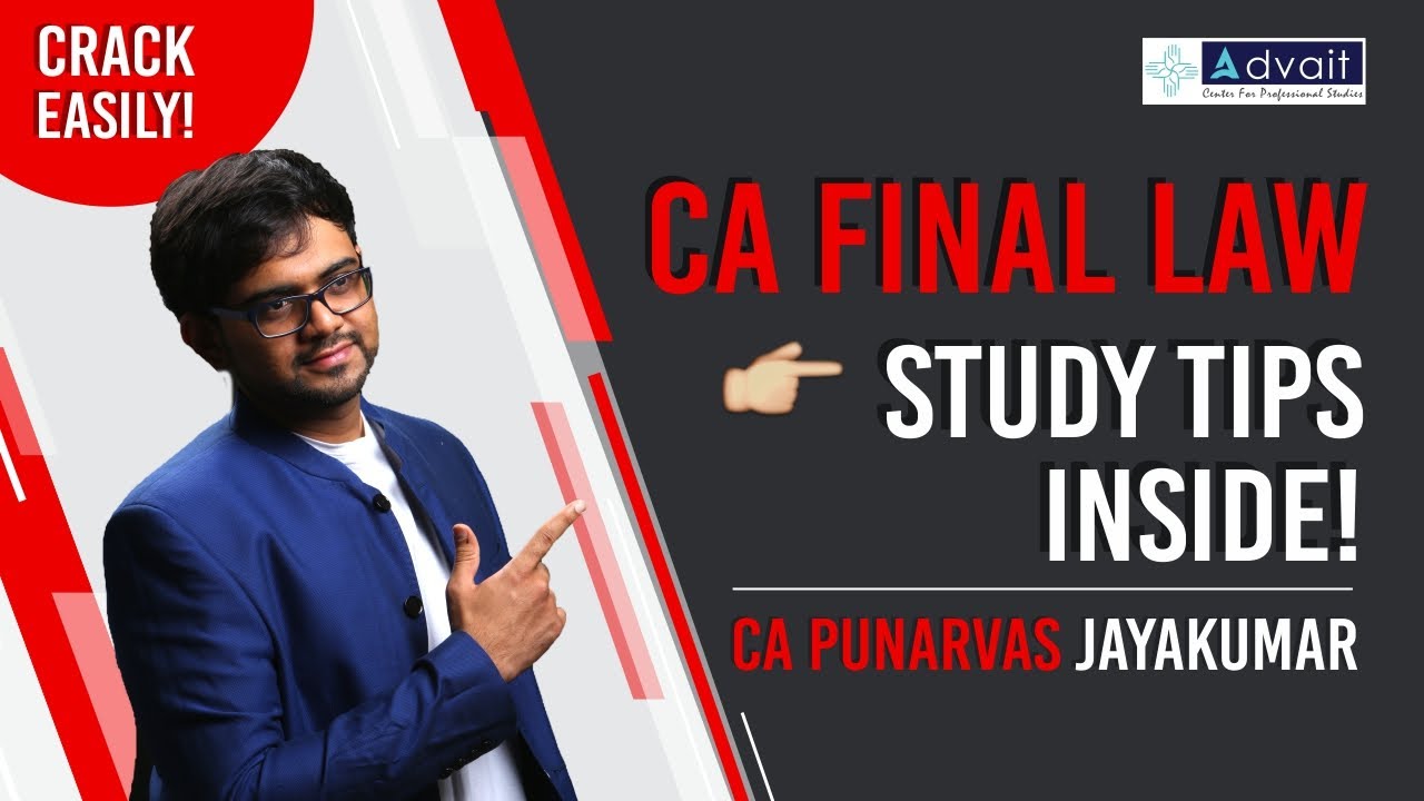 🔥Smart Study Plan for Law | CA Final | Based on latest syllabus of ICAI | CA Punarvas Jayakumar