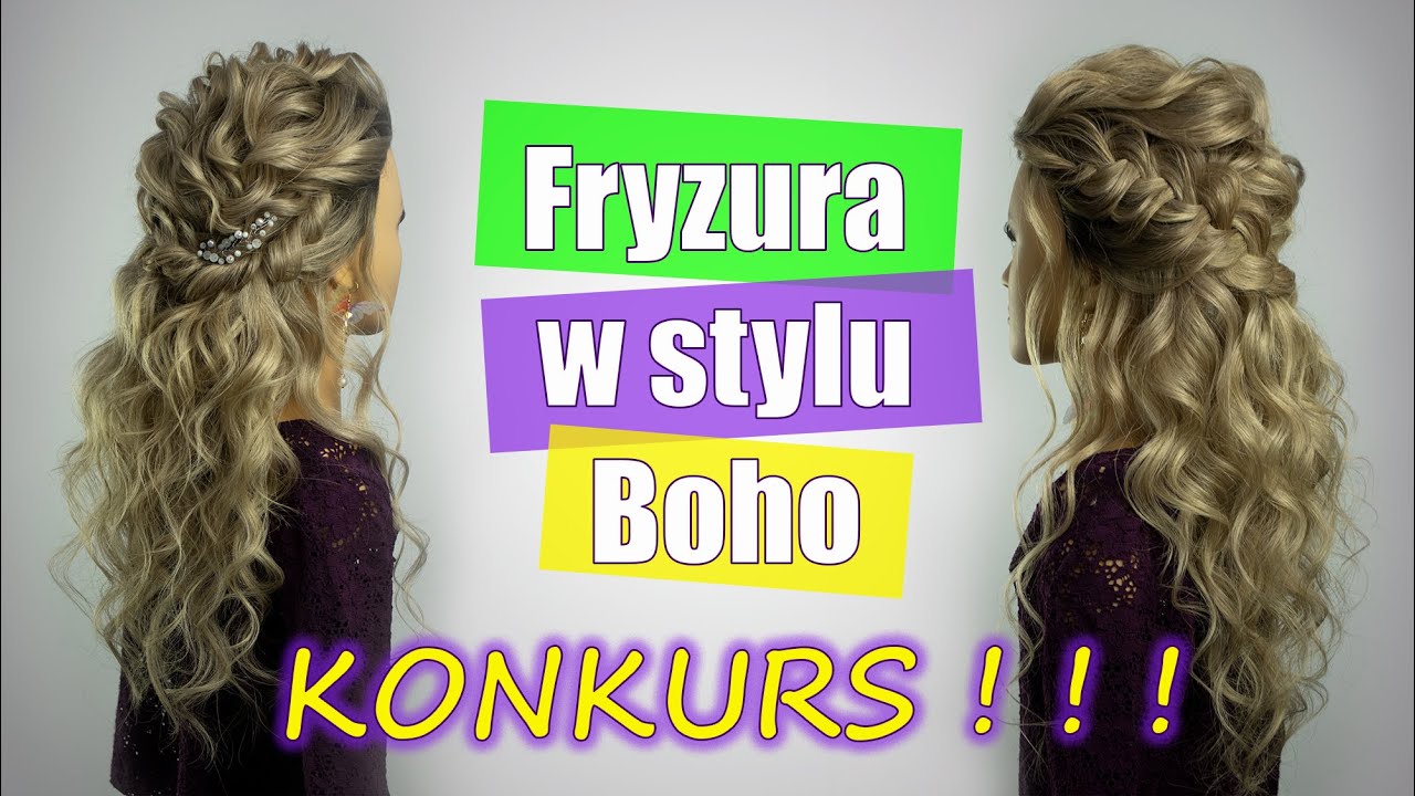 KONKURS ! ! !  Fryzura w stylu boho. Loki lokówką 25 mm.