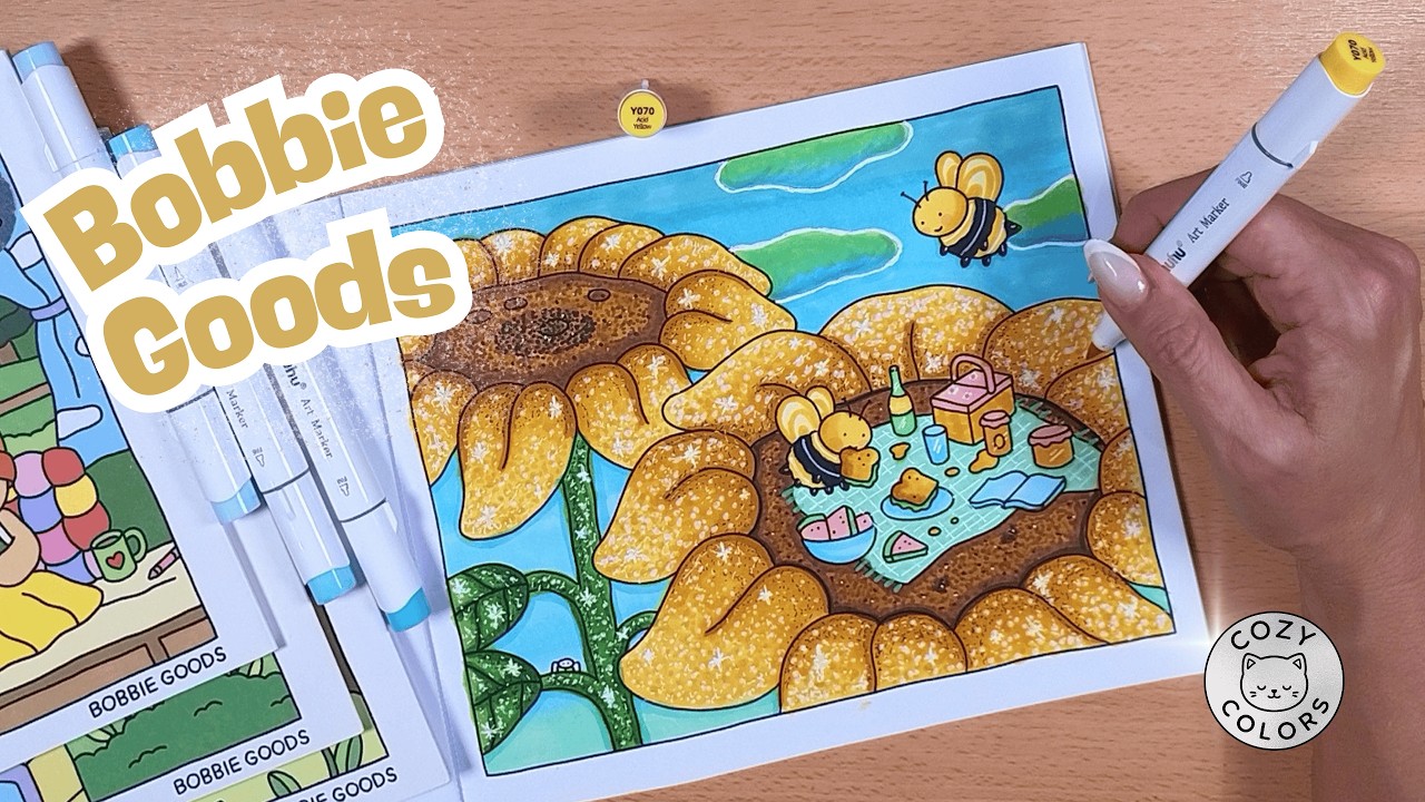 ✨🐻 Ficou Lindo! Colore e Fala - Colorindo Bobbie Goods Dias Quentes 🐝☀️ Efeito Glitter Fácil!
