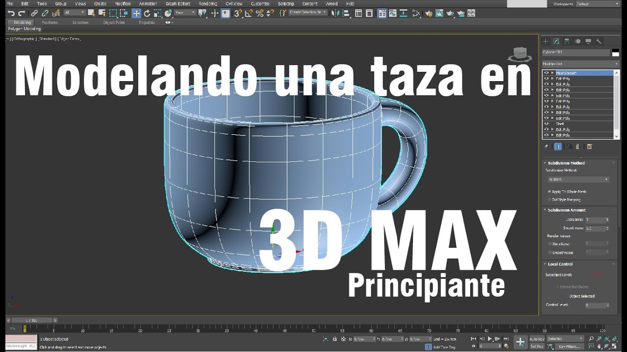 Modelado taza en 3D Max básico para diseño de producto