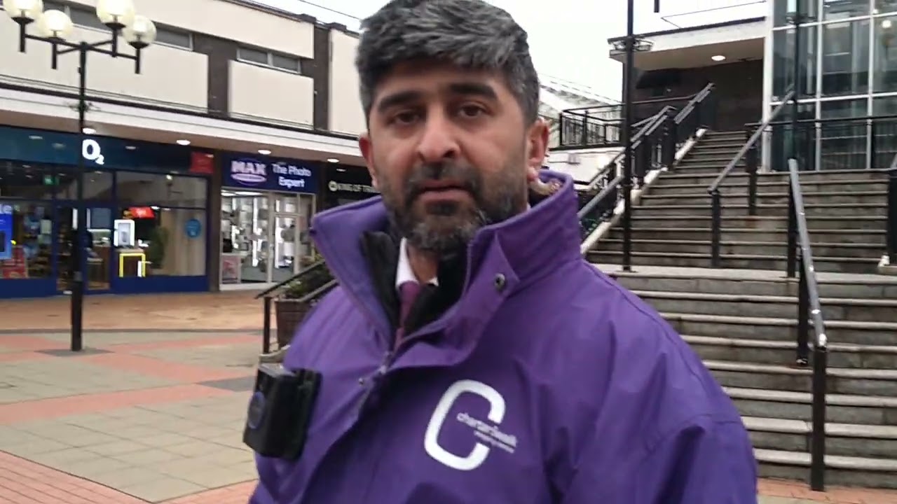 Very friendly security guard for charter walk in Burnley town centre 2nd February 2026 