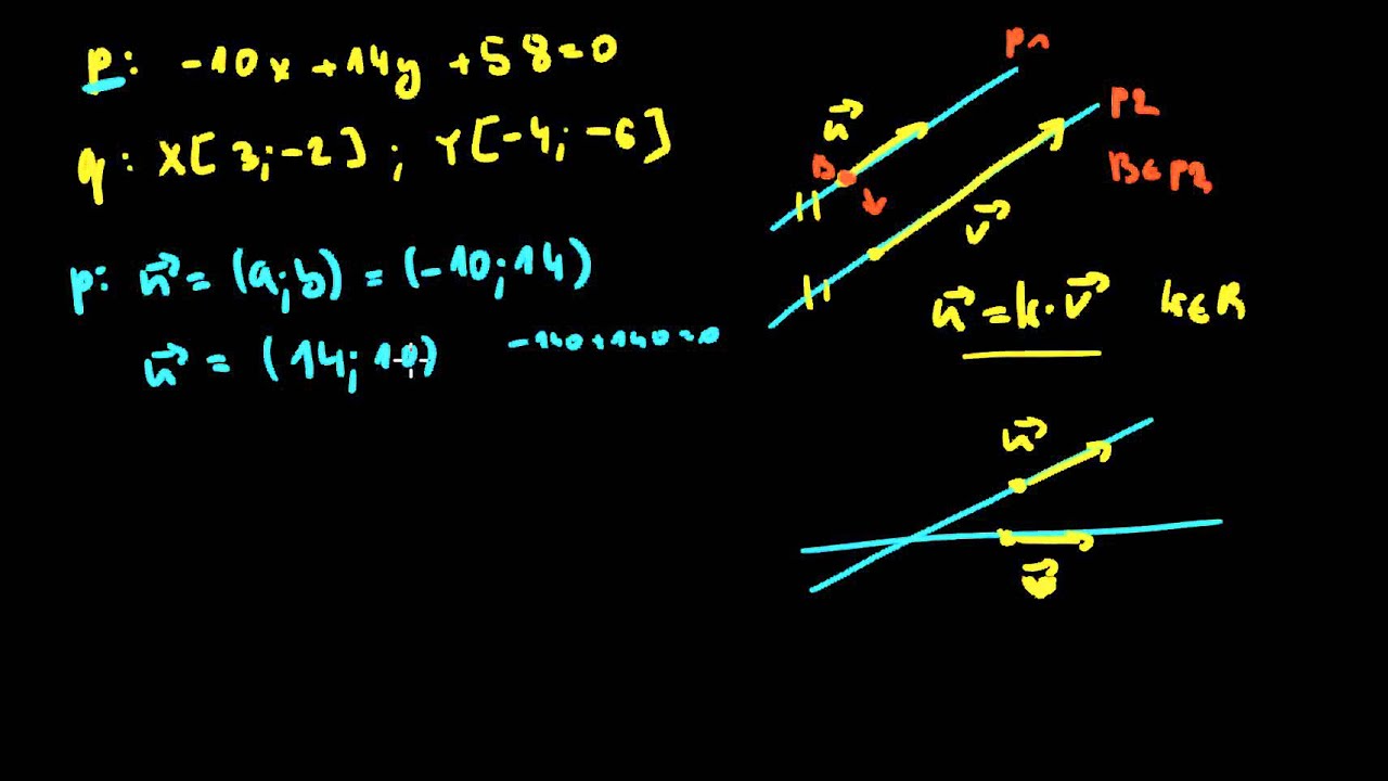 Analytická geometrie: Vzájemná poloha dvou přímek