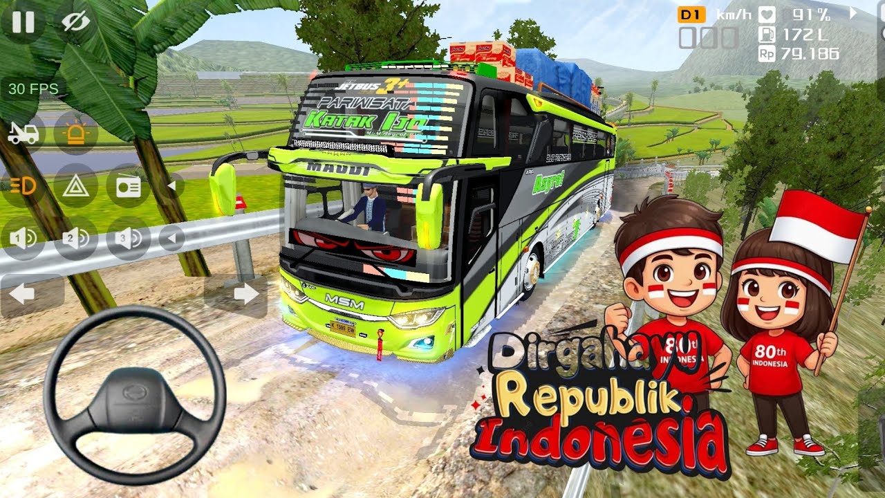 Game Bus Katak Ijo MSM Asyrof Telolet Basuri 17 Agustus Spesial Hari Kemerdekaan Indonesia | BUSSID 