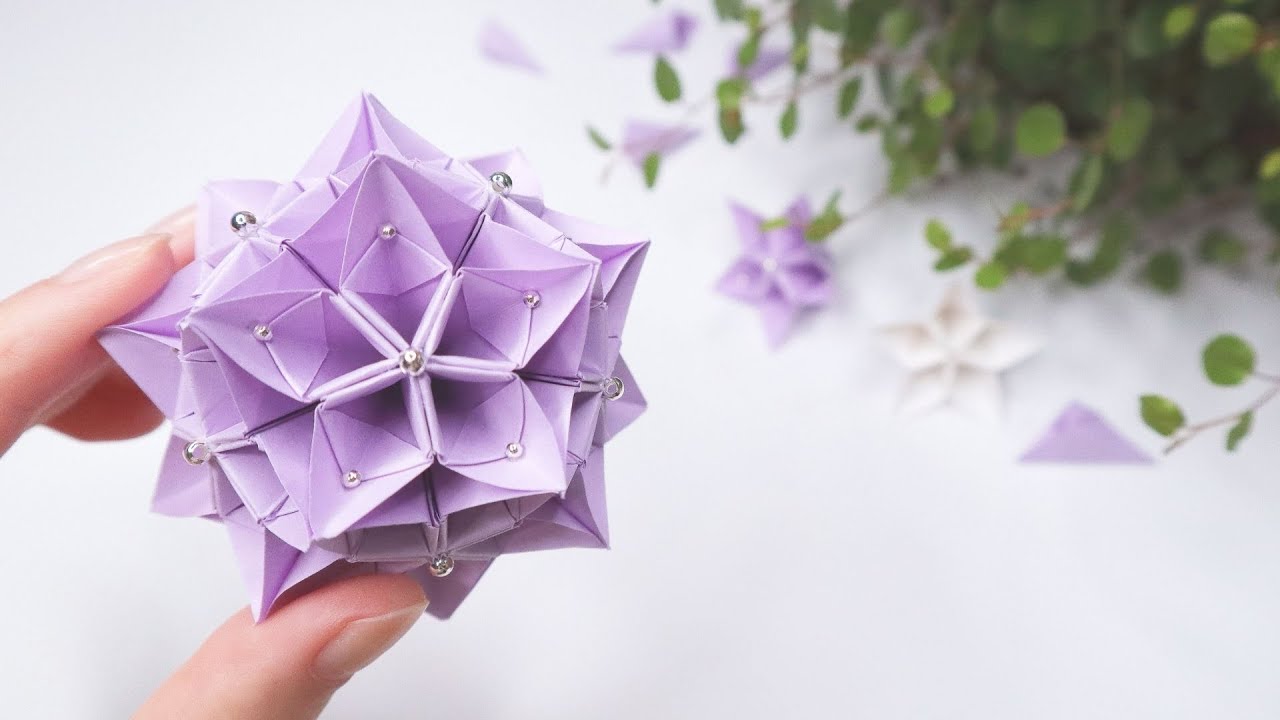 折り紙くす玉｜折り紙で作る可愛いフラワーボール｜Origami Kusudama