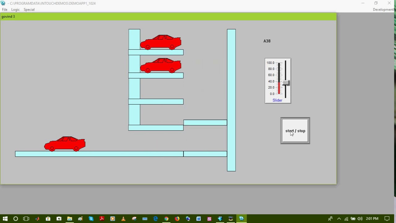 Intouch SCADA Application - Automatic Car Parking