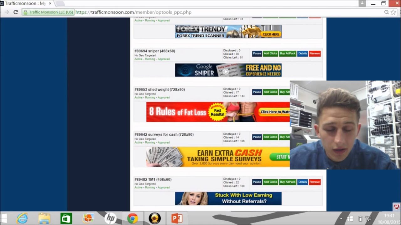 Traffic Monsoon UK Review 2 to 60 add packs in 4 weeks