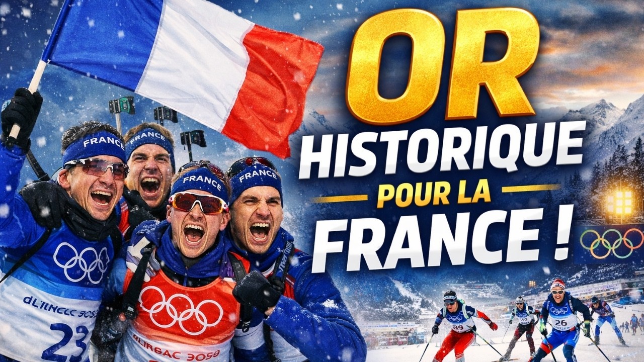 France remporte l’or historique en relais de biathlon aux JO.
