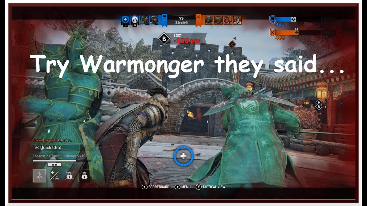 Warmonger: Rep 1 Lows and Highs