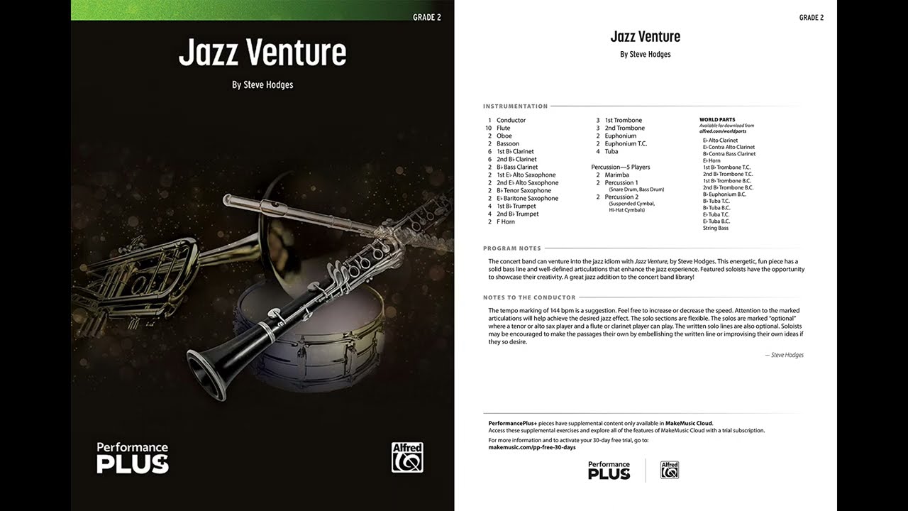 Jazz Venture, by Steve Hodges  – Score & Sound