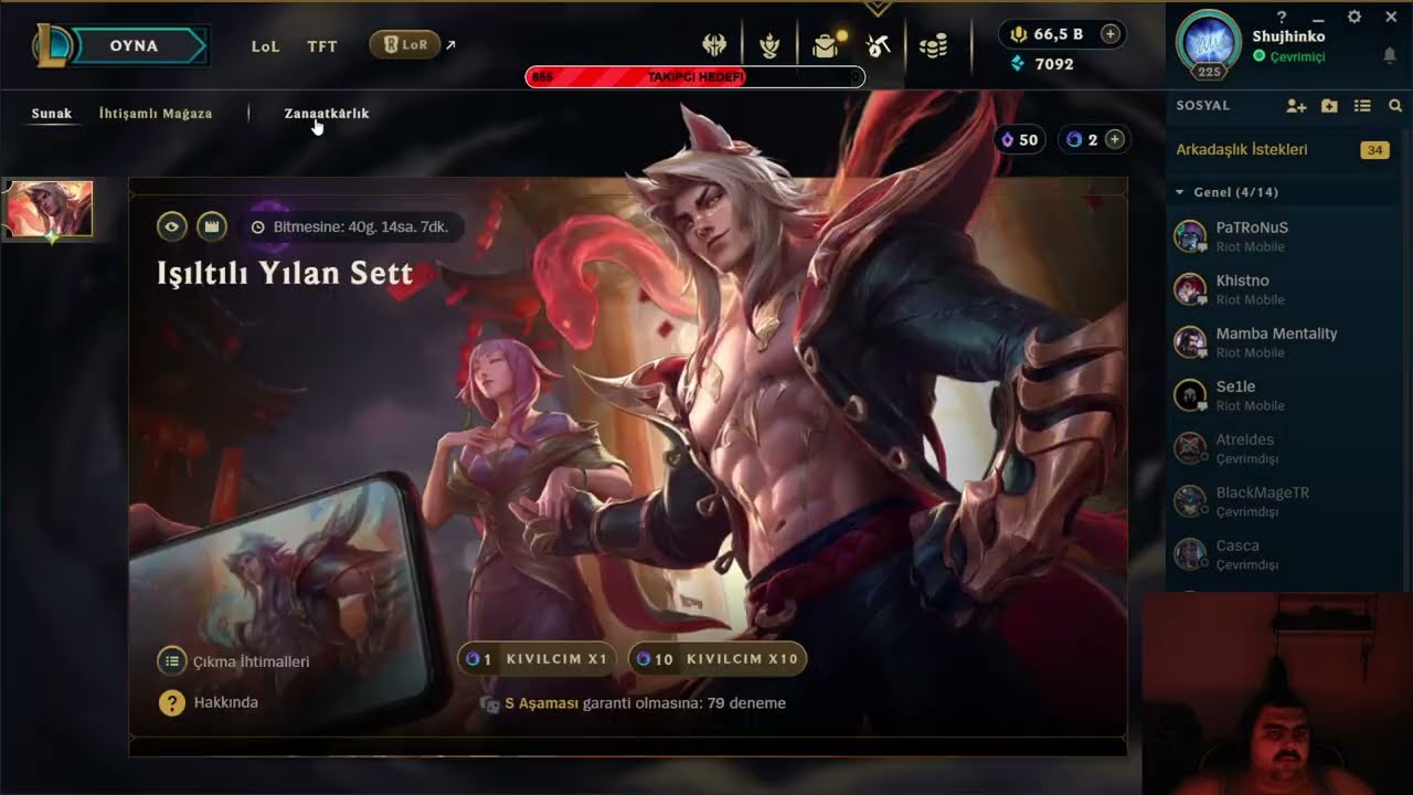 Işıltılı Yılan Sett ve KUTU AÇILIŞI 75x Kara Küre ve Tut-Çek Çantası League of Legends by MephistoA0