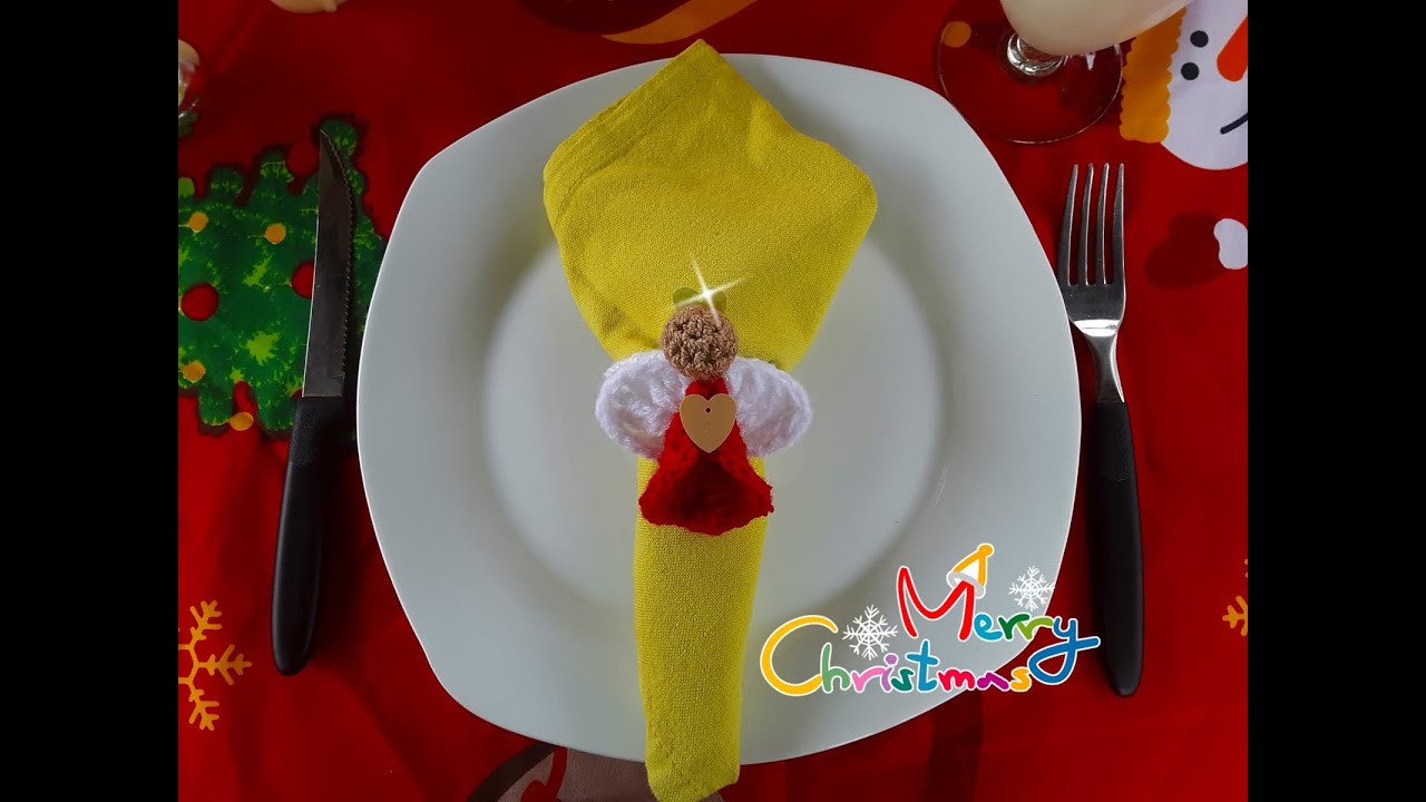 ANGELITOS servilleteros Navideños en crochet,ganchillo,