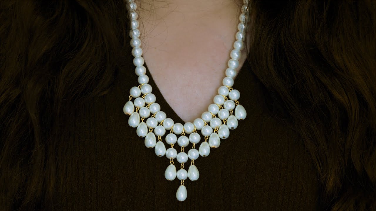How to make necklace | DIY | pearl necklace |  pearl jewellery | Beads art\vineeta mishra