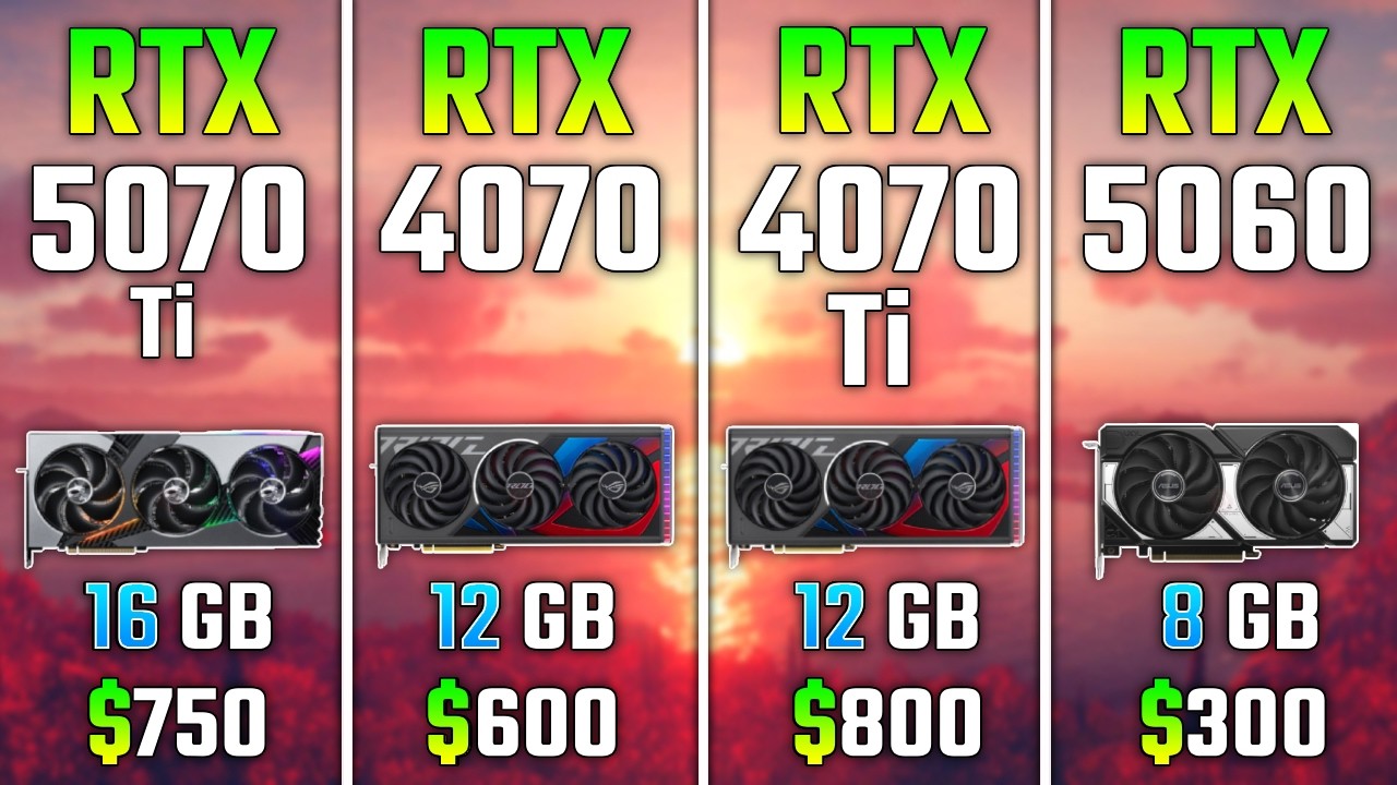 RTX 5070 Ti vs RTX 4070 vs RTX 4070 Ti vs RTX 5060 | Test in 7 Games