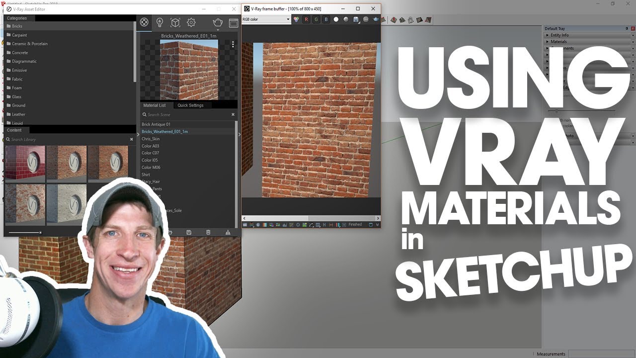 Начало работы с рендерингом в Vray (EP 2) — ДОБАВЛЕНИЕ МАТЕРИАЛОВ VRAY В SKETCHUP!
