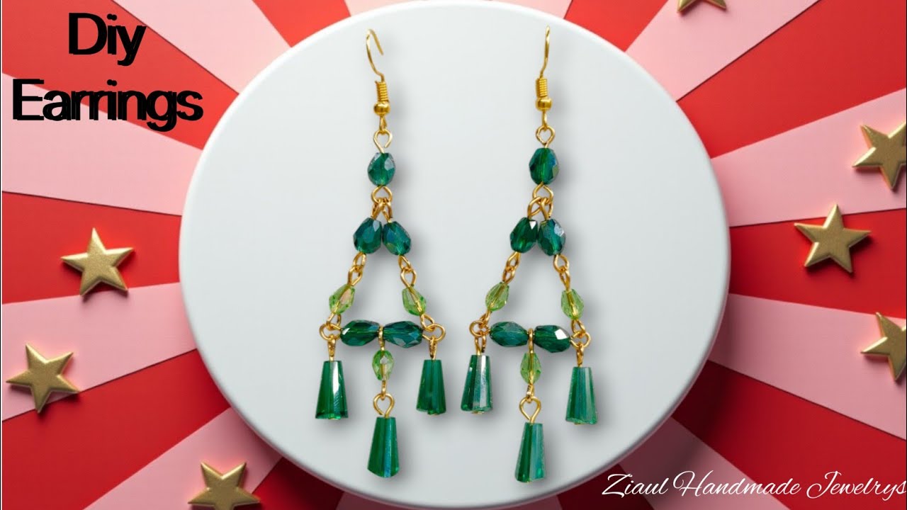 Handmade Earrings Design // How To Make Earrings With Crystal Beads