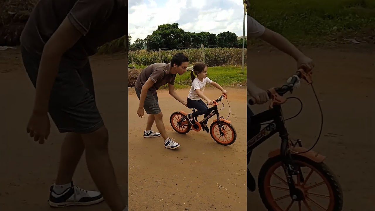 aprendendo a andar de bicicleta. #criança