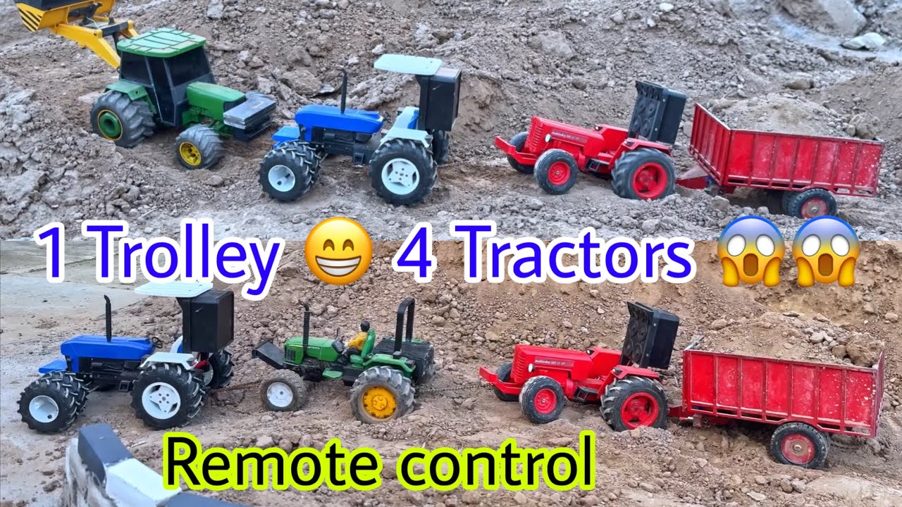 Diy remote control Mahindra tractor in my all tractor models with Big trolley @MrPendujatt22 