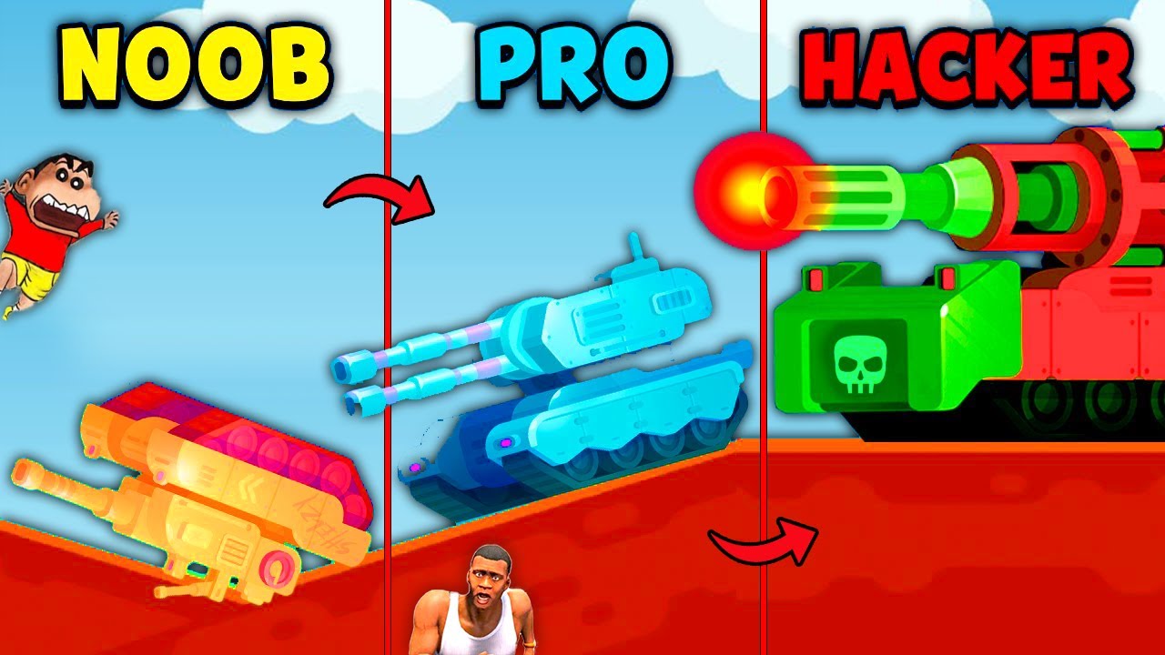 NOOB vs PRO vs HACKER in TANK STARS with SHINCHAN and CHOP | AMAAN-T