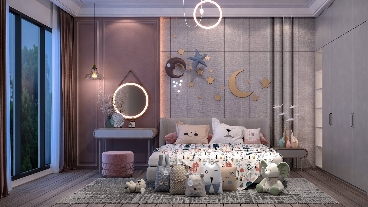 SketchUp VRay 5 Bedroom #7  Pink Girls' Room