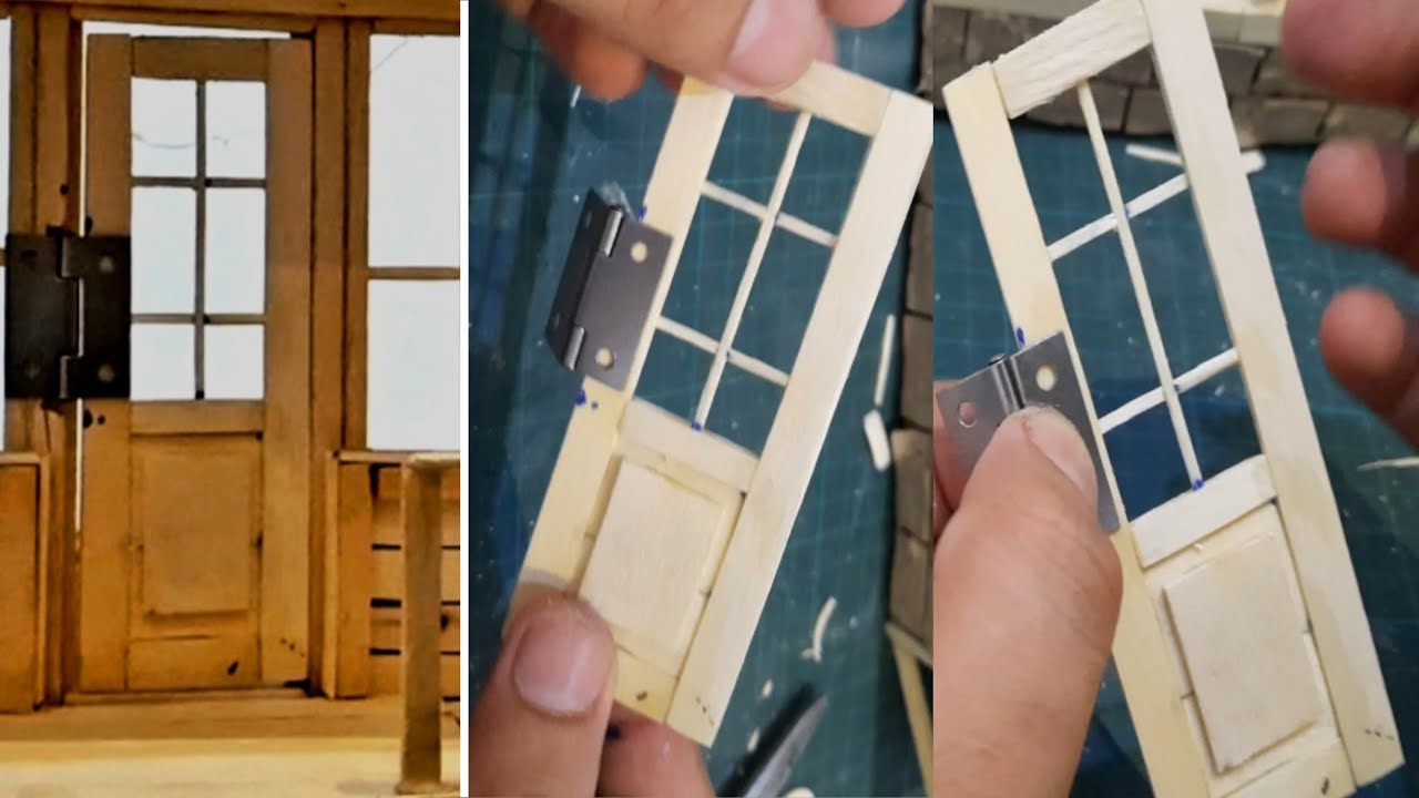 Diy easy miniature door| How to make mini popsicle stick door| B.creative