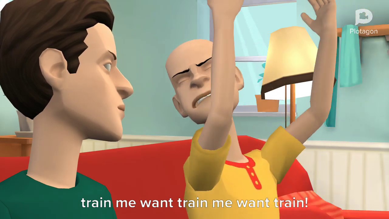Plotagon laziness - Gayloo goes on train / grounded