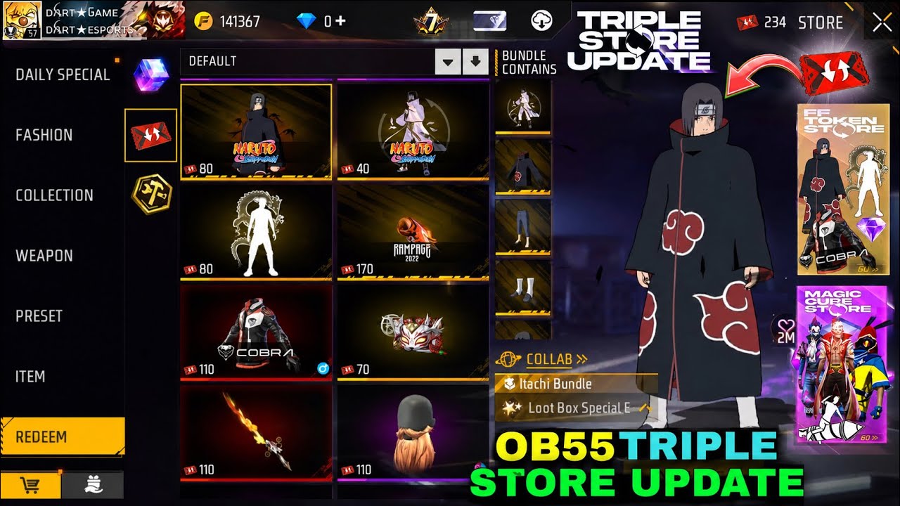 OB55 Triple Store Update 🔥 New Bundles In FF Token & Magic Cube Store Update | Free Fire New Event