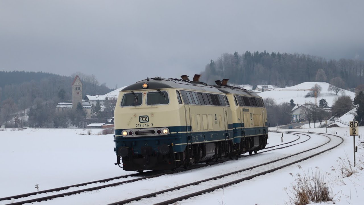 218 446 schleppt kaputte 218 460 von Immenstadt ins Bw Kempten