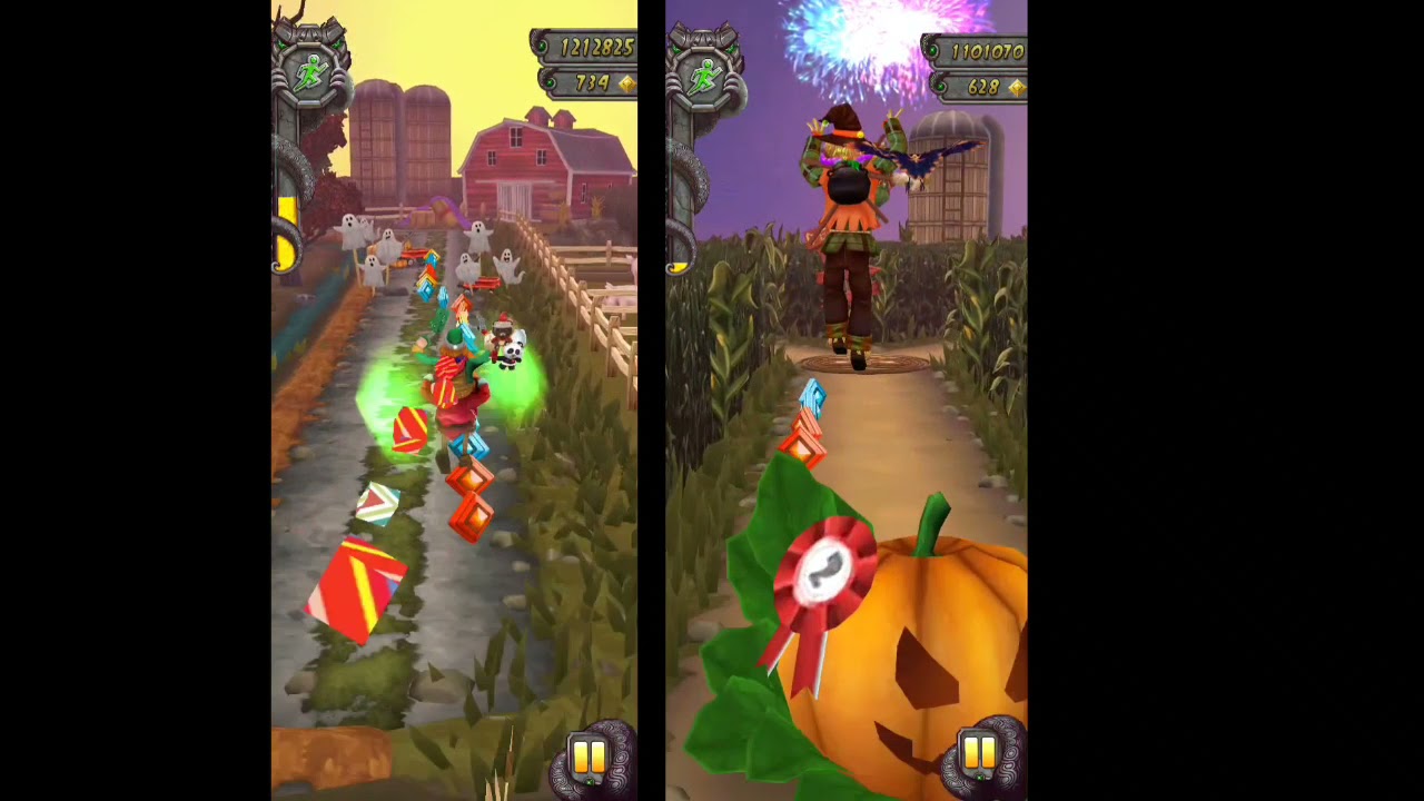 Temple Run 2 Winky & pip vs Edger Twiggenbottom in haunted harvest Map