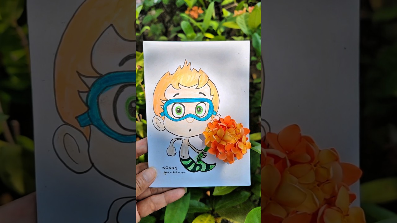 🐚BUBBLE GUPPIES NONNY🐚 #satisfying #artwork #zhenhina #shorts #popular #flowers #yt #bubbleguppies