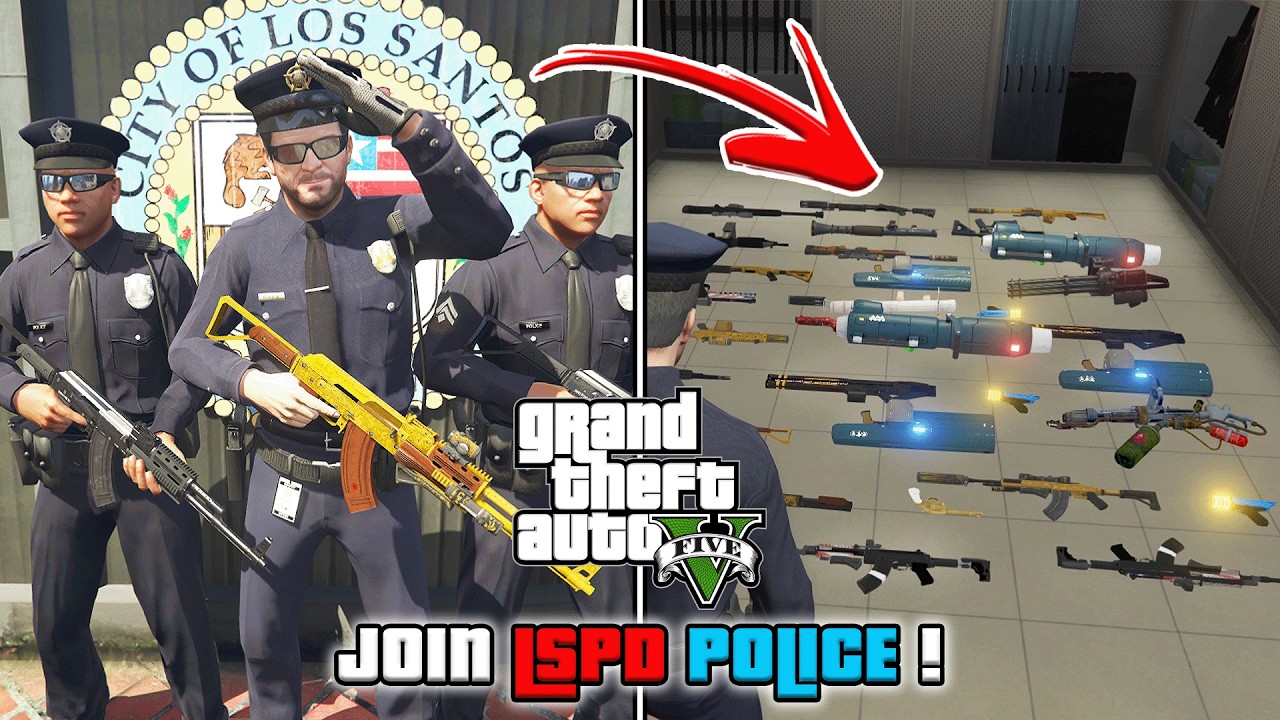 GTA 5 - How To Join the Police! (Police Uniform, Free Weapons & more)