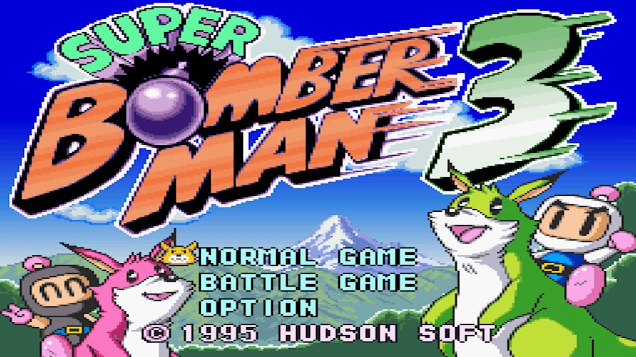 Super Bomberman 3: Title Screen, Opening, & Normal Game: Level 1-1 to 1-2