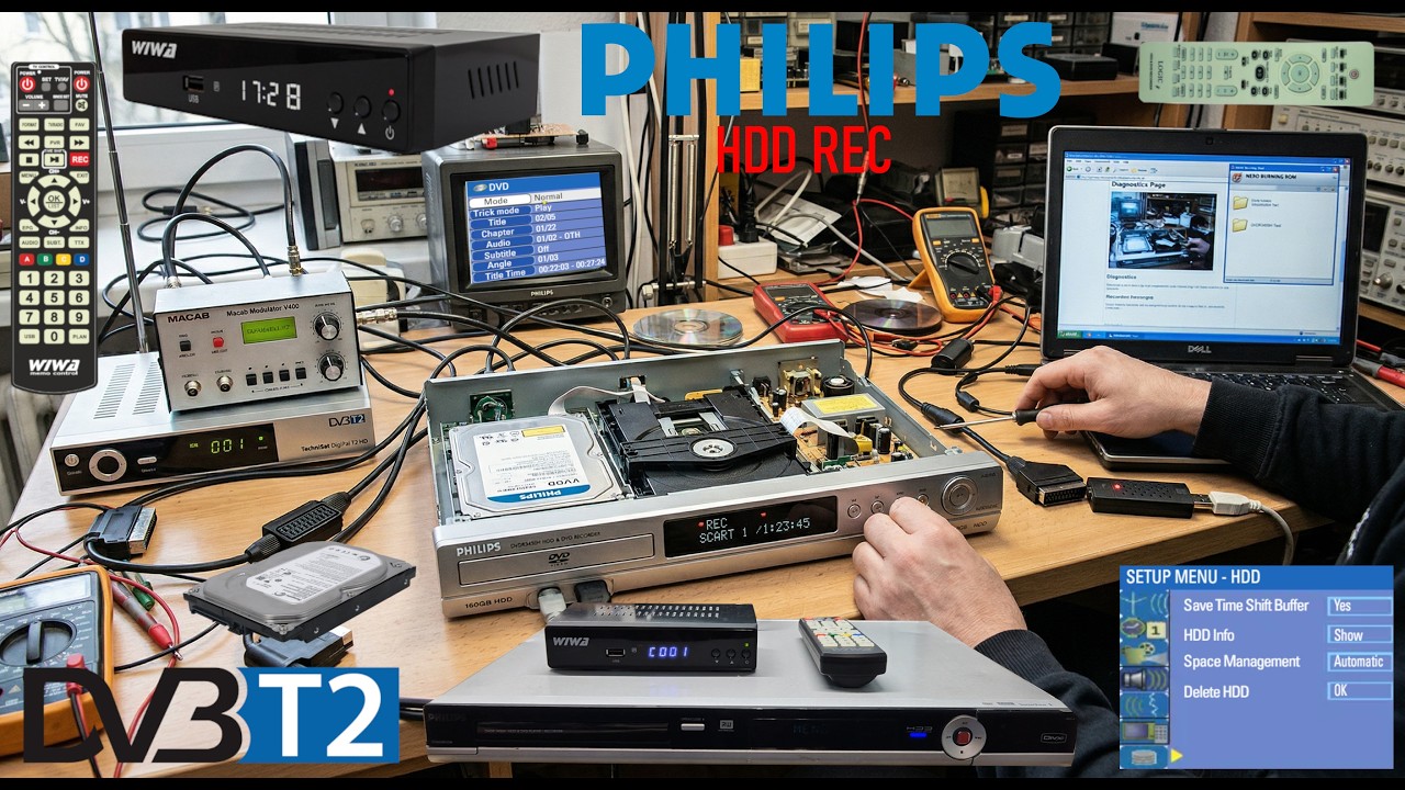 Nagrywanie na HDD PHILIPS DVDR3450H combo z dekoderem WIWA H.265 MAXX i laptopem (c.d.)