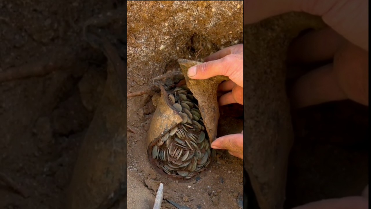 found treasure urn of roman coins