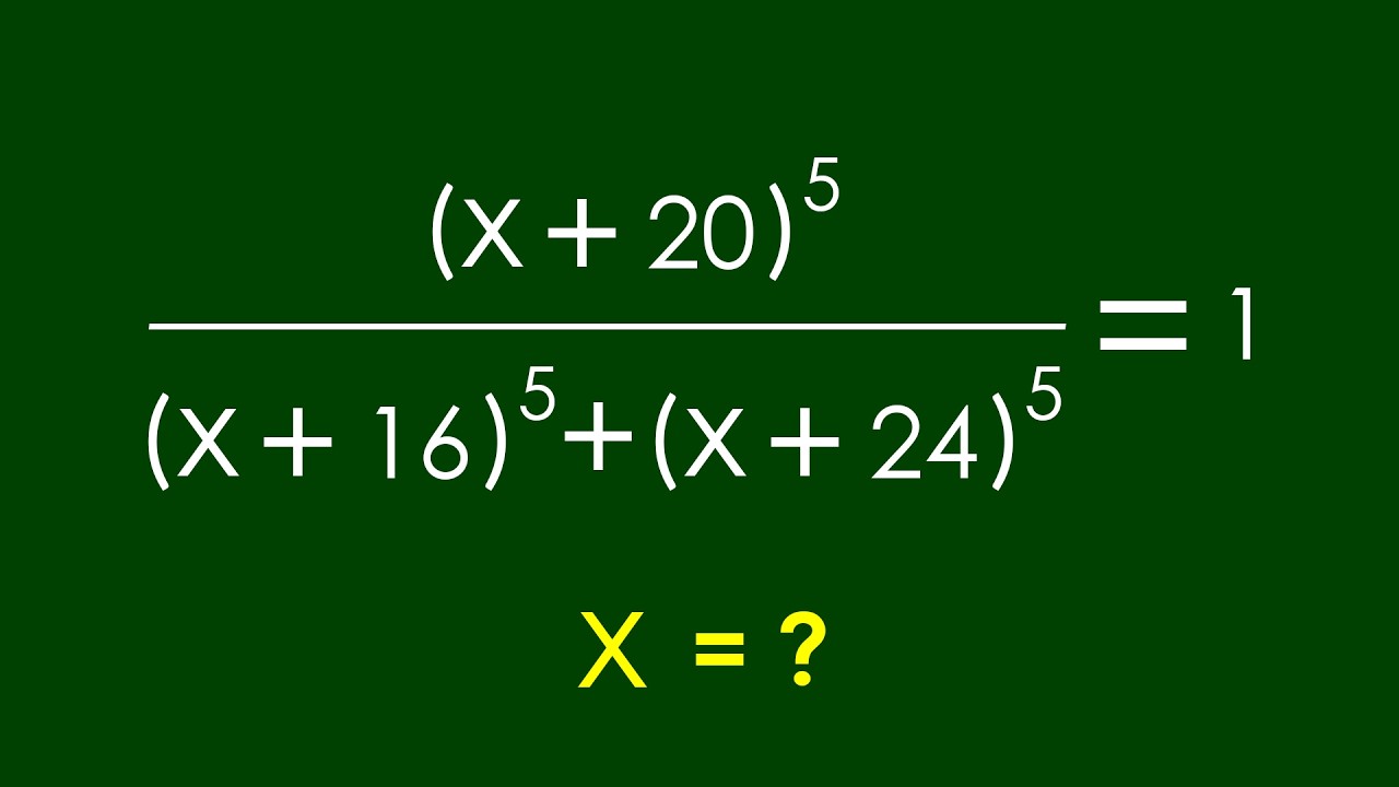 A Nice Algebra Problem | Math Olympiad x=?