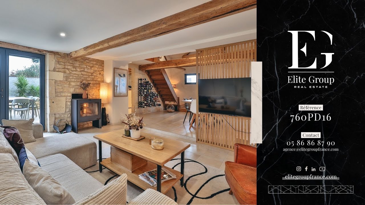 ELITE GROUP Real Estate : À VENDRE MAGNIFIQUE MAISON EN PIERRE SUR CHERVES-RICHEMONT
