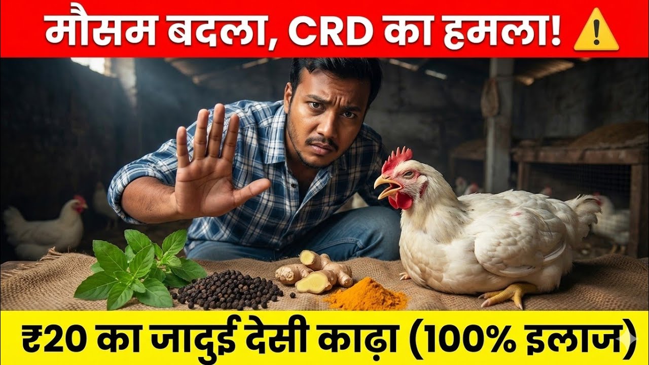 मौसम बदला, मुर्गियों पर खतरा! 😨 ₹20 का देसी इलाज | CRD Treatment in Poultry