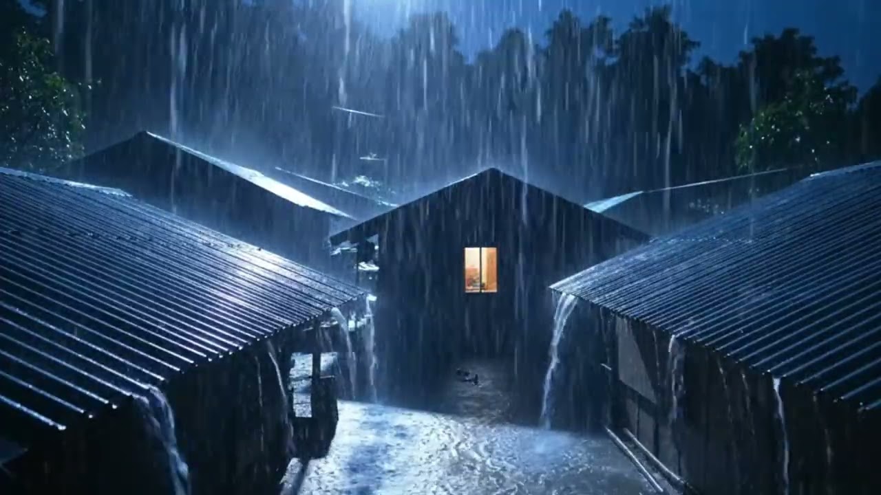 ASMR heavy  Rain and Thunder Sounds For Sleeping, Relaxing