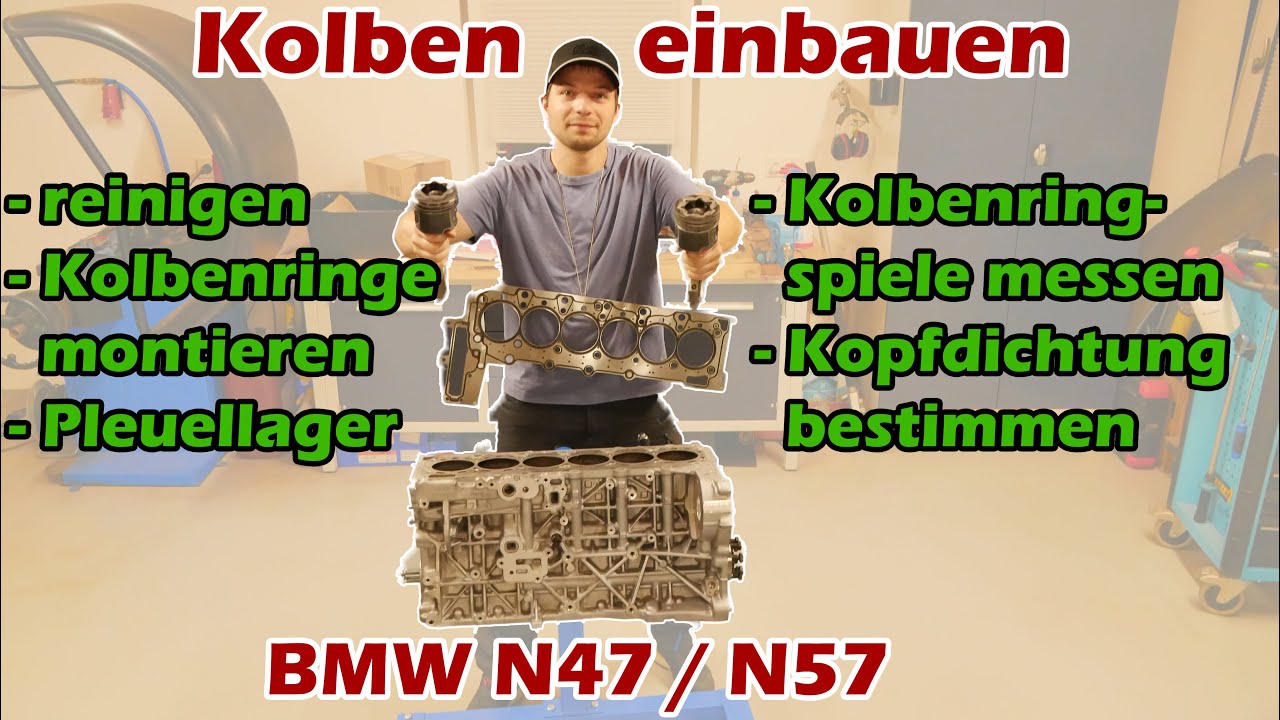 Kolben und Kolbenringe einbauen, vermessen BMW N47, N57 30D, 35D, 40D, 50D