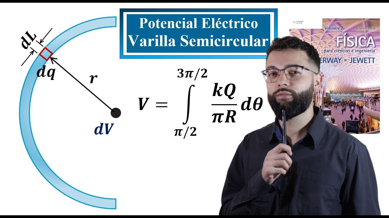 Potencial Eléctrico || Clase 3 || Varilla Semicircular || Problema 25.44 Serway 9th ed