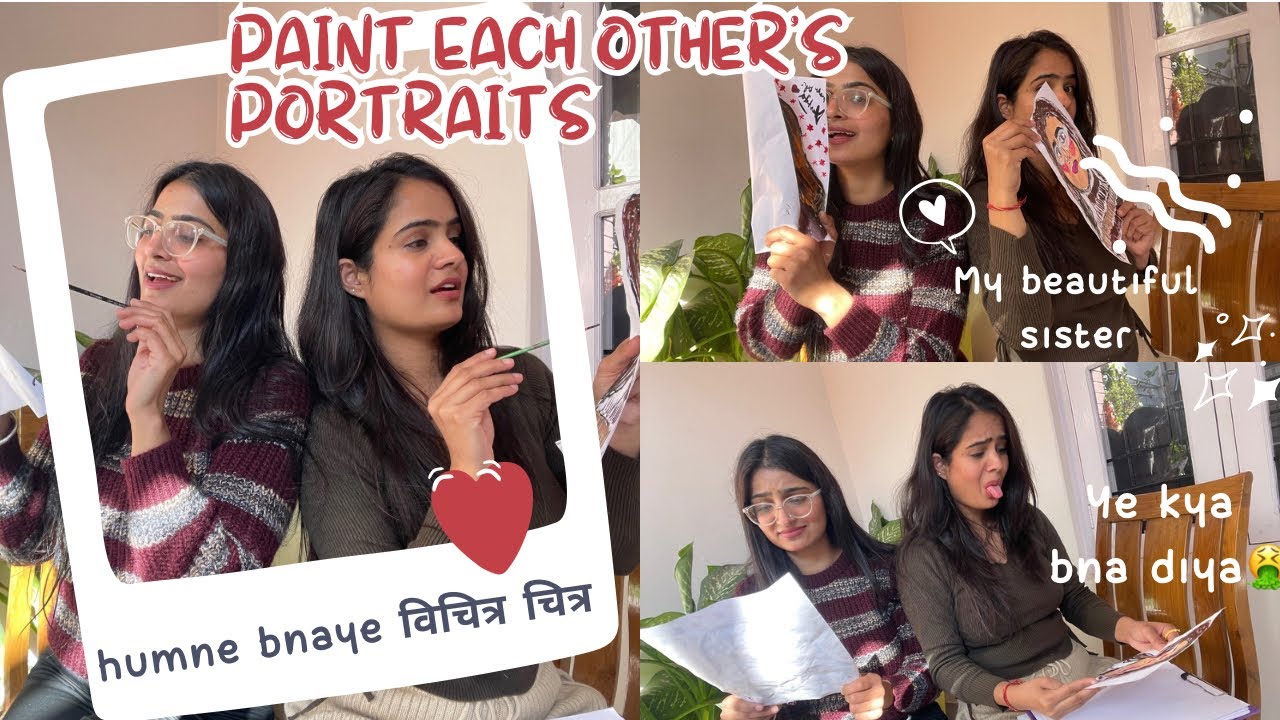 Paint each other’s portraits challenge || bubble bee || #vlog #viral #challenge #dailyvlog 
