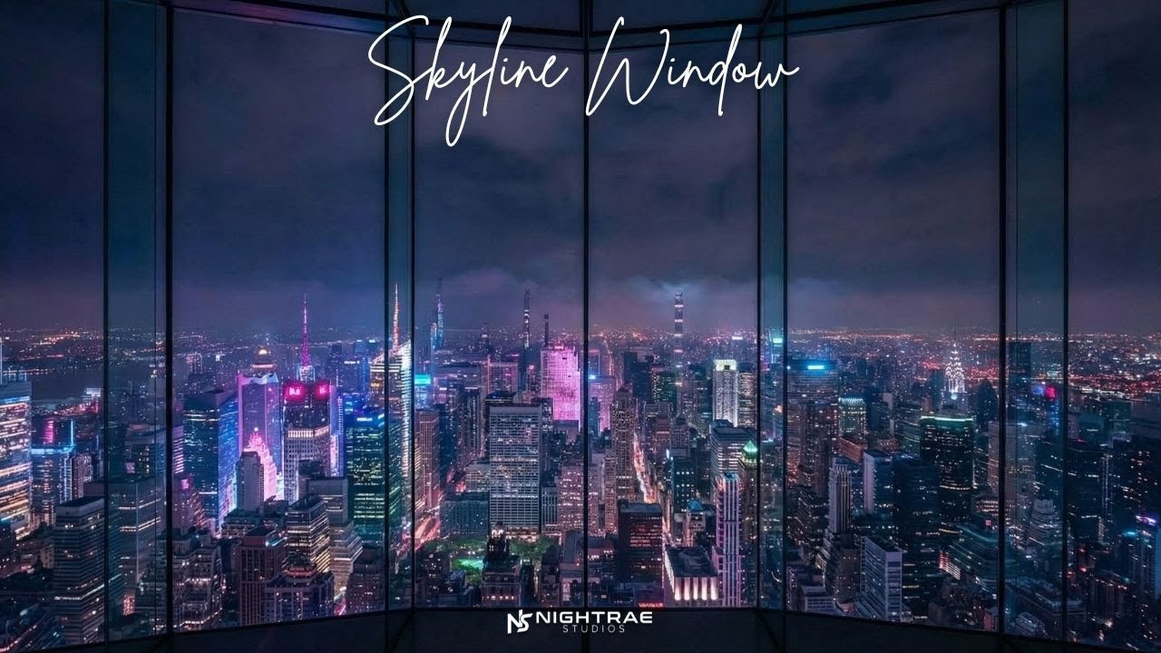 Skyline Window | 8 Hours City View Ambience (Overcast Clouds, No Music)