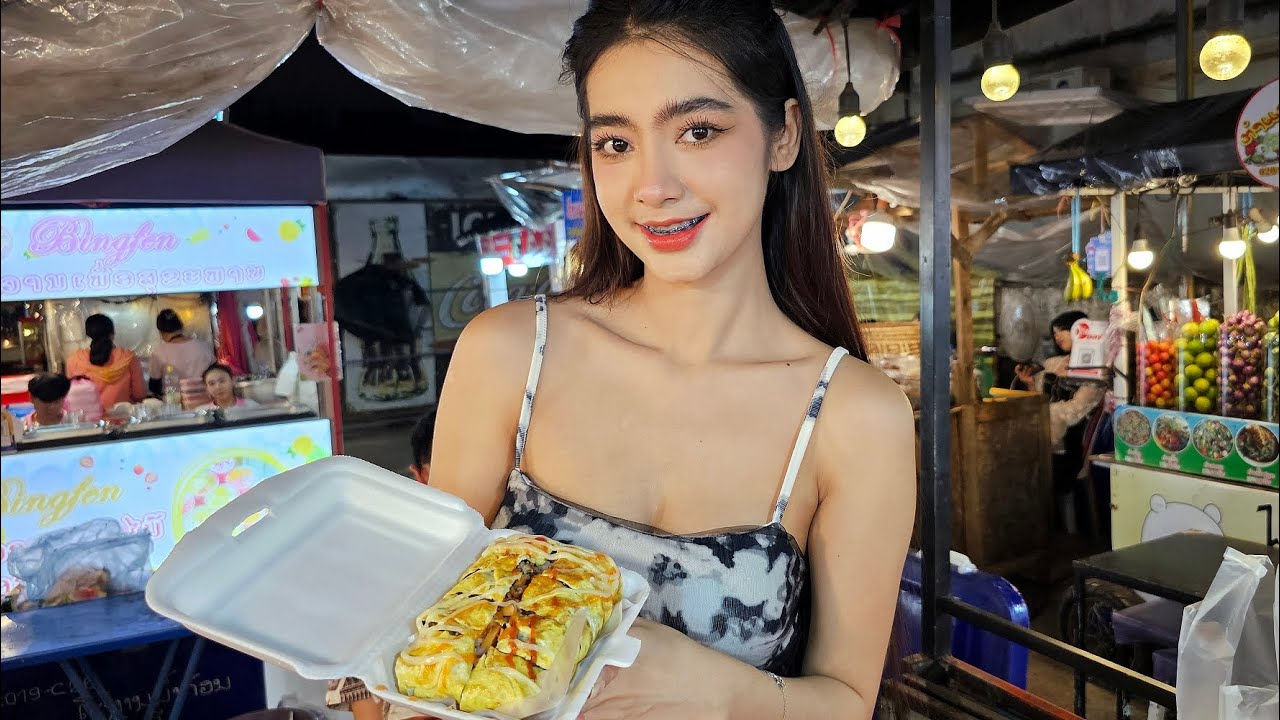 🇱🇦Laos Omelette Lady More Beautiful Than AI-Laos Street Food