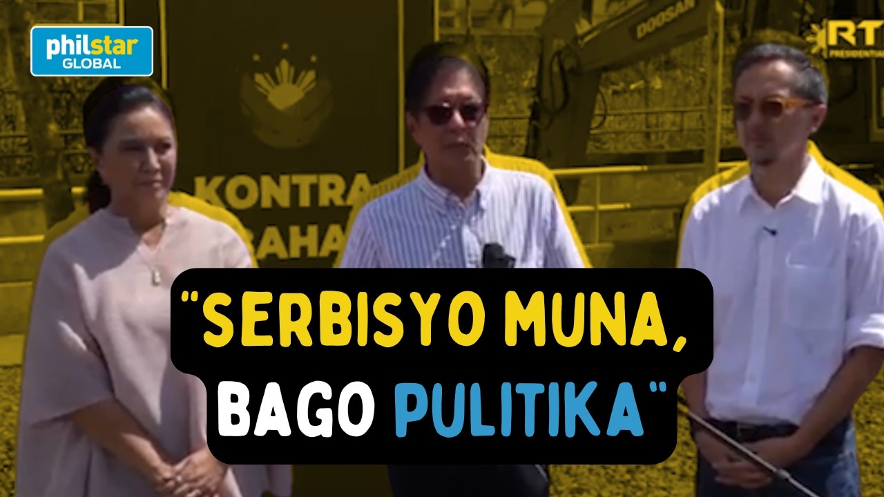 Marcos, Robredo nag-inspeksyon ng flood control project sa Naga City