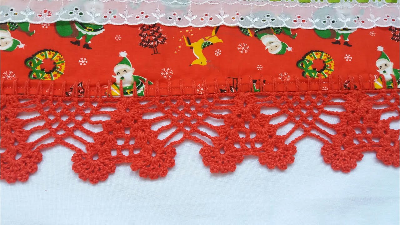 Bico de crochê para pano de prato simples #barradodecroche #bicodecroche