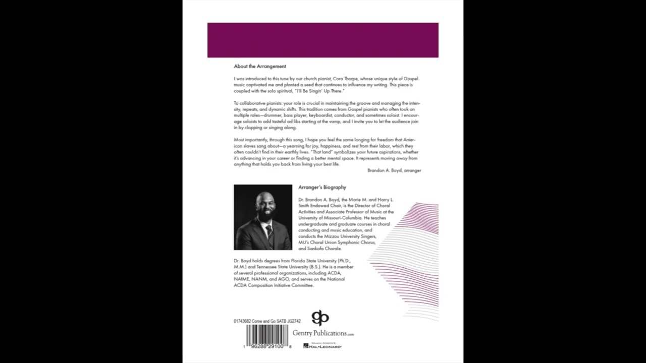 Come and Go to That Land - Brandon A. Boyd - SATB