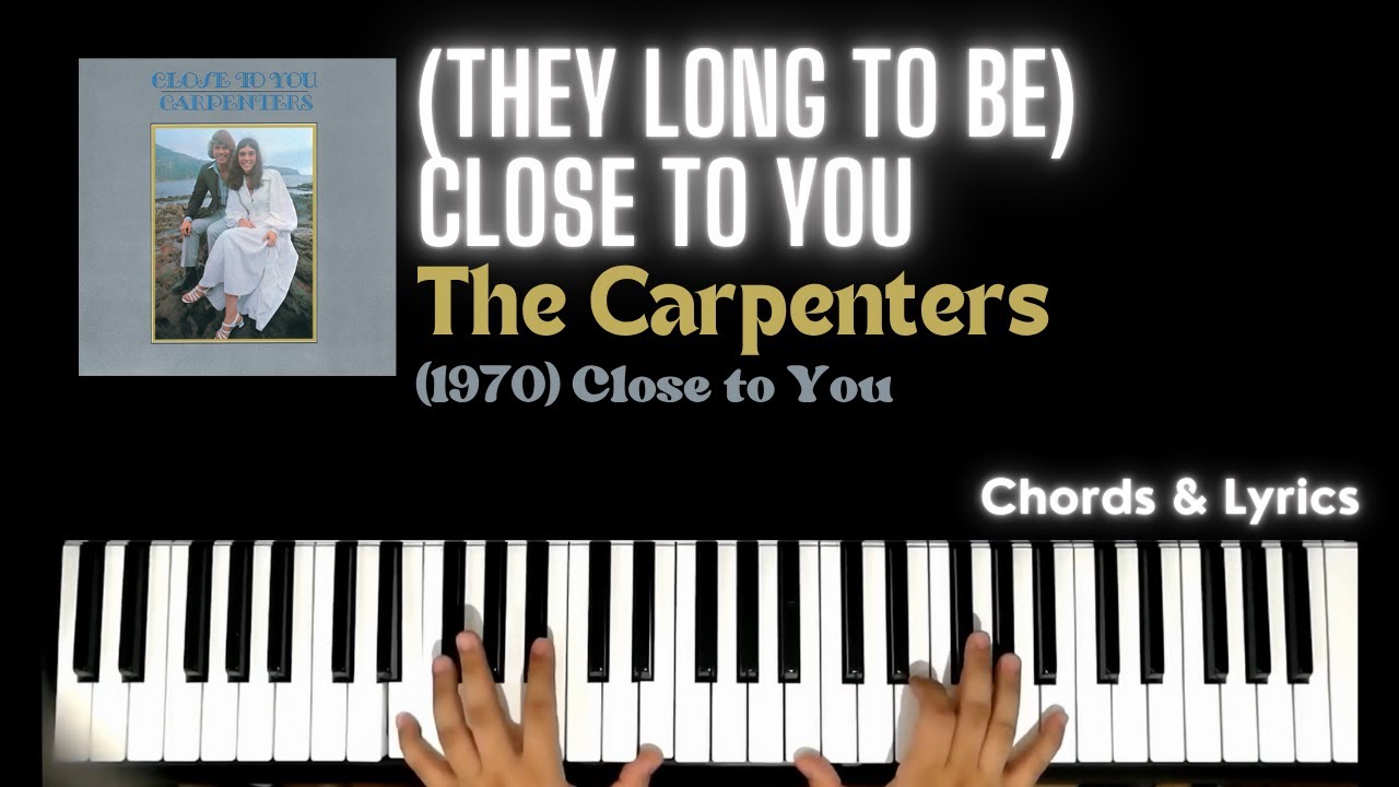 Close To You - The Carpenters | Piano Cover Accompaniment Backing Track Karaoke Chords Tutorial